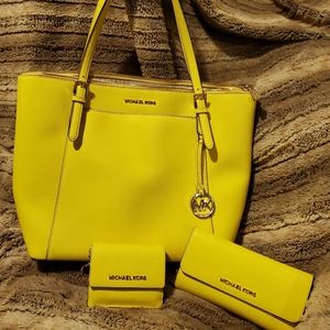 Yellow Michael Kors Medium Sized Tote Bag